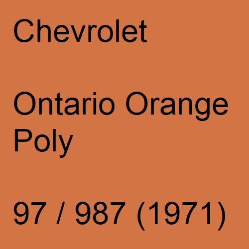 Chevrolet, Ontario Orange Poly, 97 / 987 (1971).